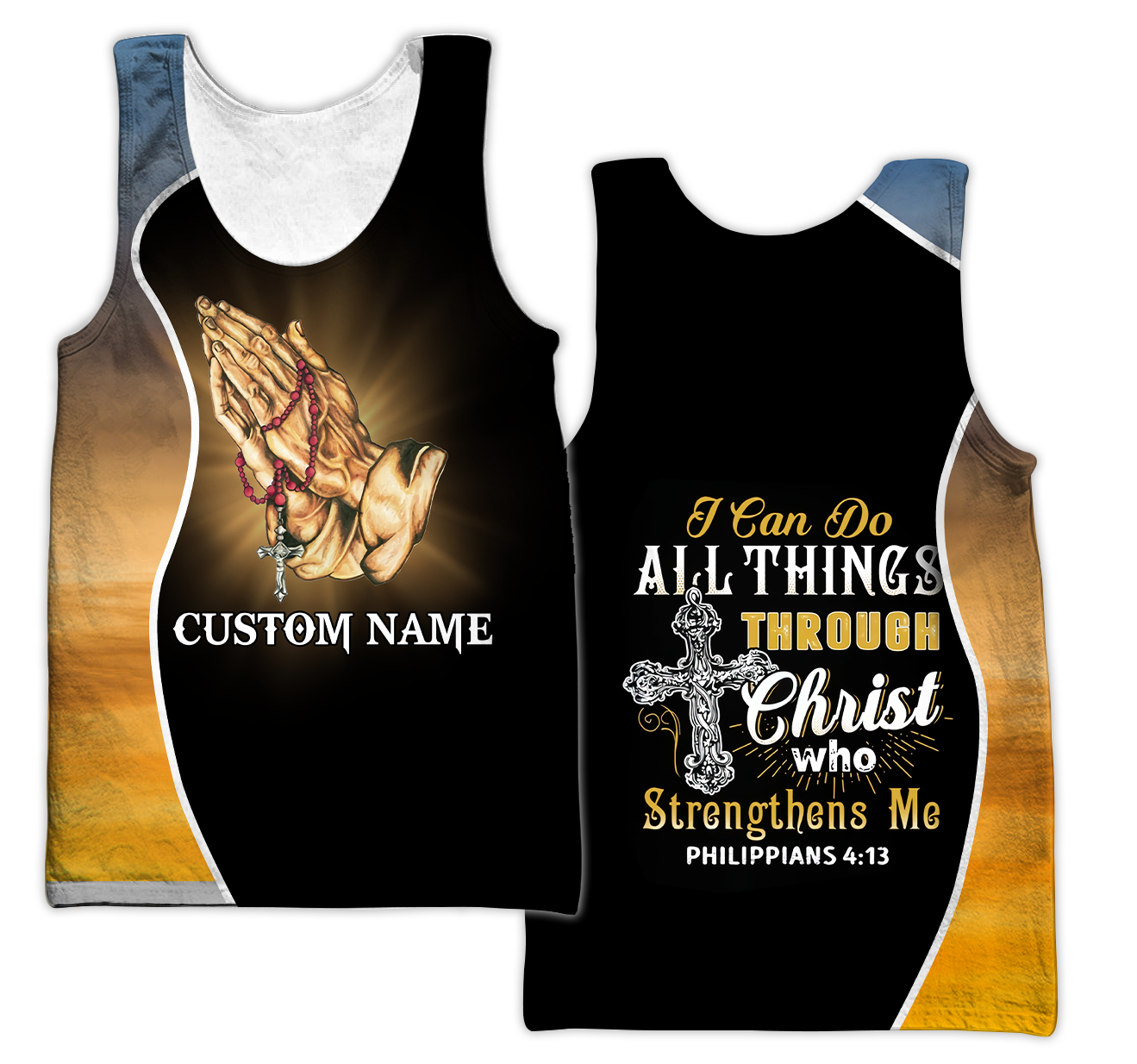 Premium Christian Jesus Personalized Name 3D All Over Printed Unisex Shirts