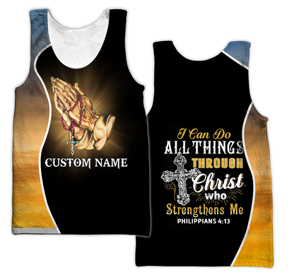 Premium Christian Jesus Personalized Name 3D All Over Printed Unisex Shirts