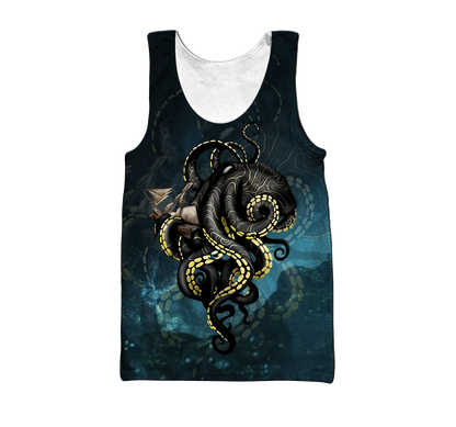 Premium Unisex Hoodie Kraken Octopus King of The Seven Seas ML