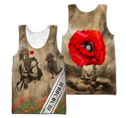 Remembrance Day Lest We Forget 3D All Over Printed Unisex Shirts