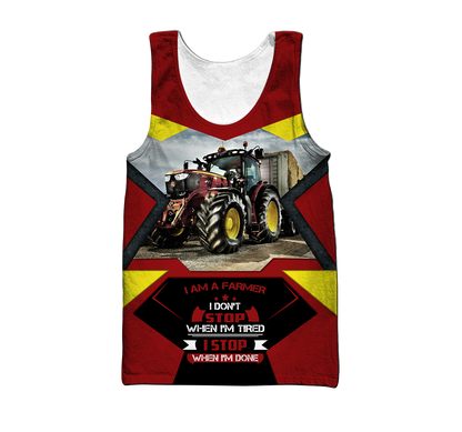 3D All Over Printed Tractor red  Unisex Shirts Custom Name XT PD04022101-S1