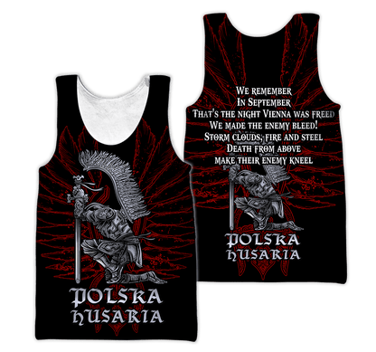 Premium Hussars Red Polska Husaria Custom name 3D Printed Shirts