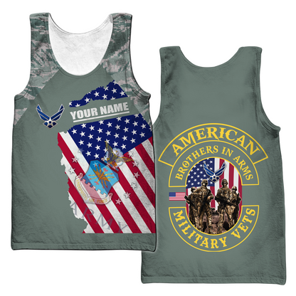 Custom name US Air Force Veteran Brothers in arms 3D print shirts