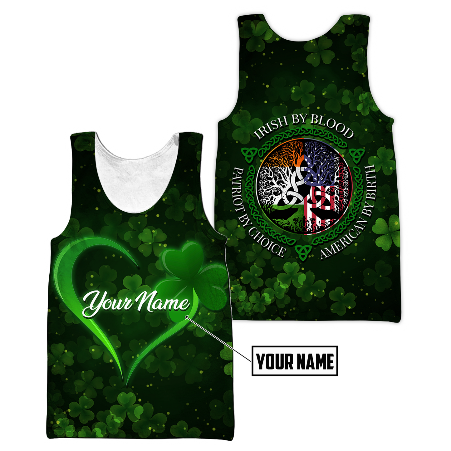 Irish By Blood American By Birth 3D All Over Printed Shirts