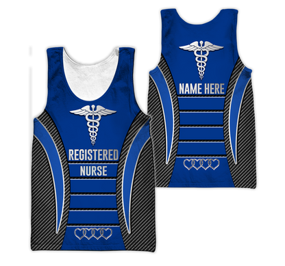 3D All Over Printed RN Nurse Unisex Shirts Custom Name XT