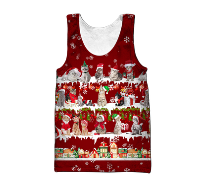 All Cat Breeds Christmas unisex 3d all over printed shirts