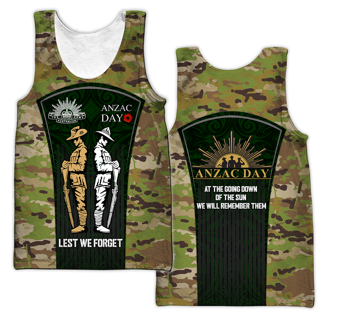 Lest We Forget Anzac Day 3D All Over Printed Unisex Shirts