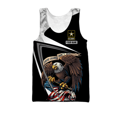 Custom name US Army Veteran 3D printed shirts Proud Military