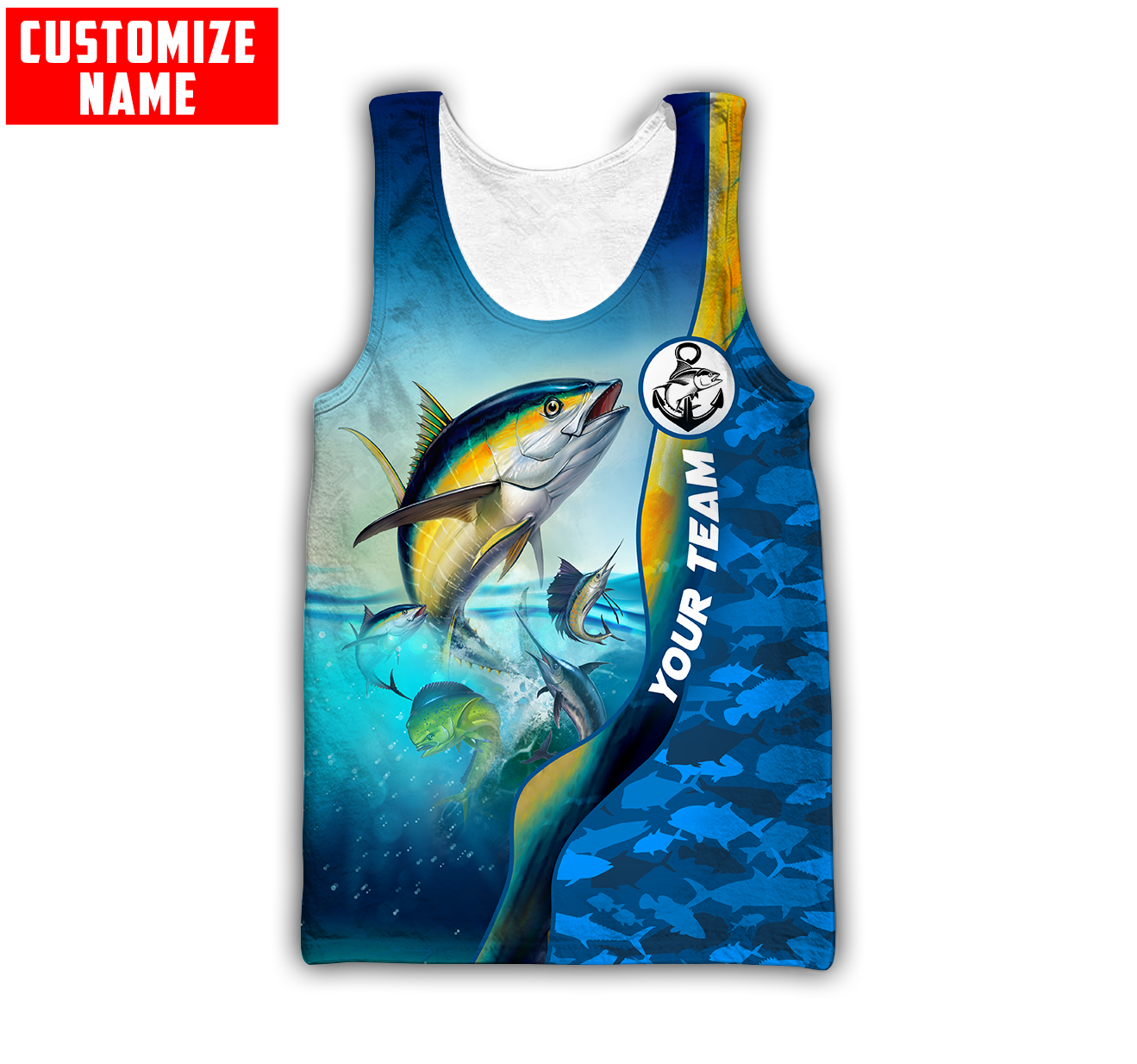 Custom name Tuna fishing Team Billfish 3D Design Printed Shirts