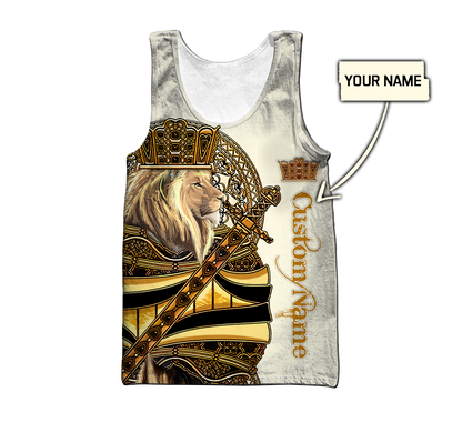 Summer Collection - Customized Name King Lion 3D All Over Printed Unisex Shirts