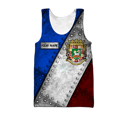 Customize Name Coat Of Arms Puerto Rico Soldier Hoodie For Men And Women