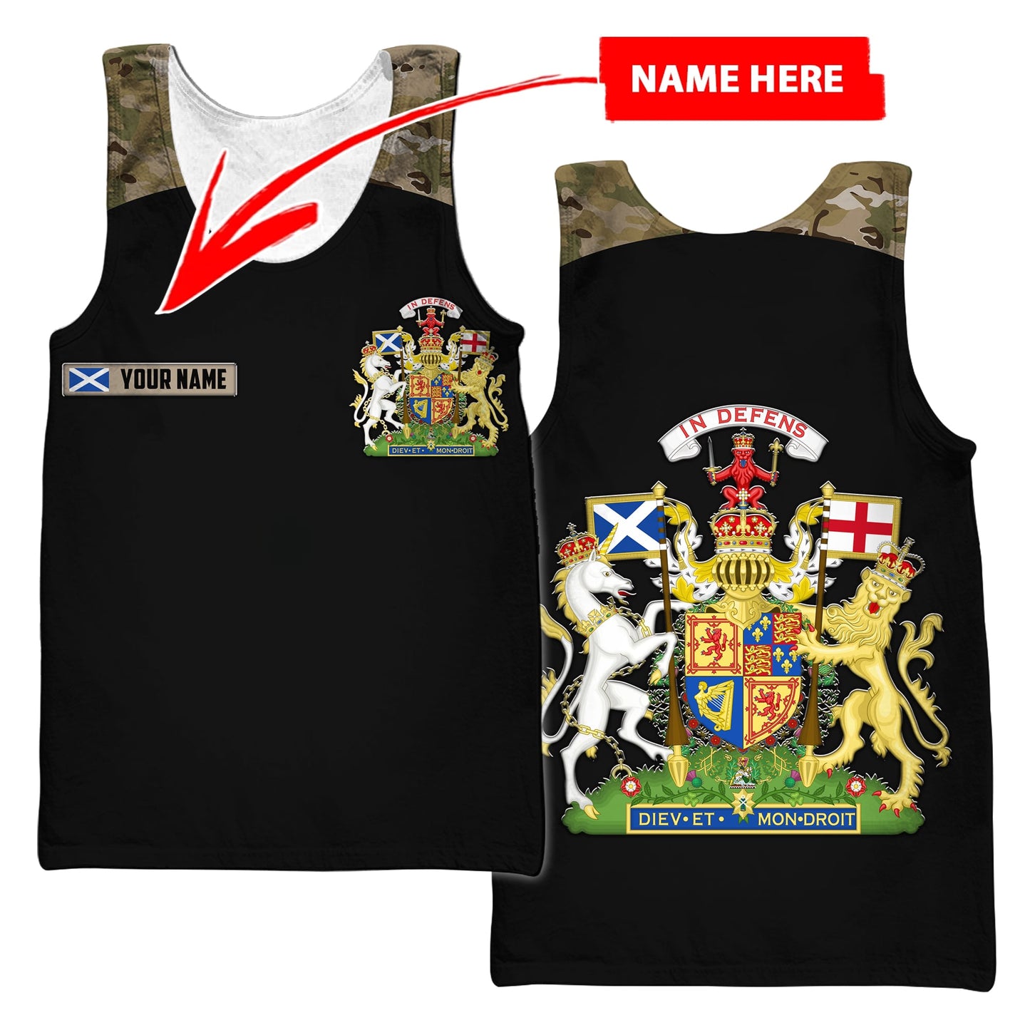 Custom Name XT Scottish Coat of Arms 3D Printed Shirts Pi13042104