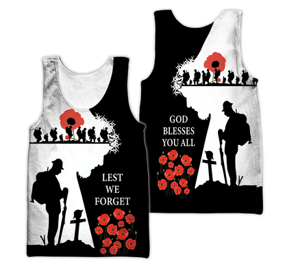 Remembrance Day Lest We Forget 3D All Over Printed Unisex Shirts