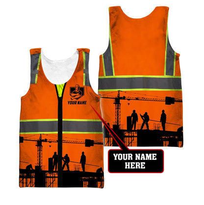 Premium Personalized 3D Printed Construction Worker Shirts MEI