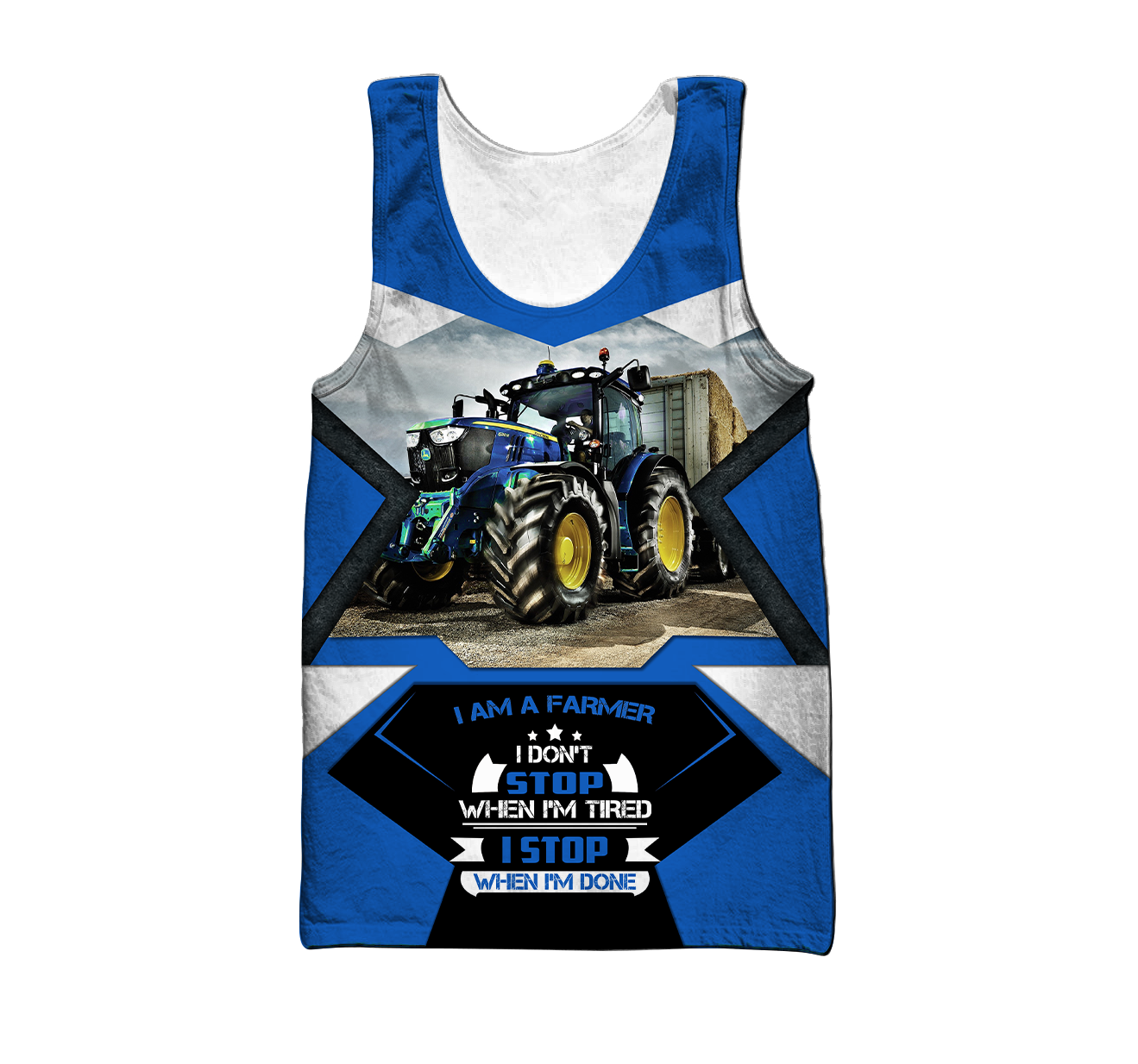 3D All Over Printed Tractor  Blue Unisex Shirts Custom Name XT PD04022101-S2