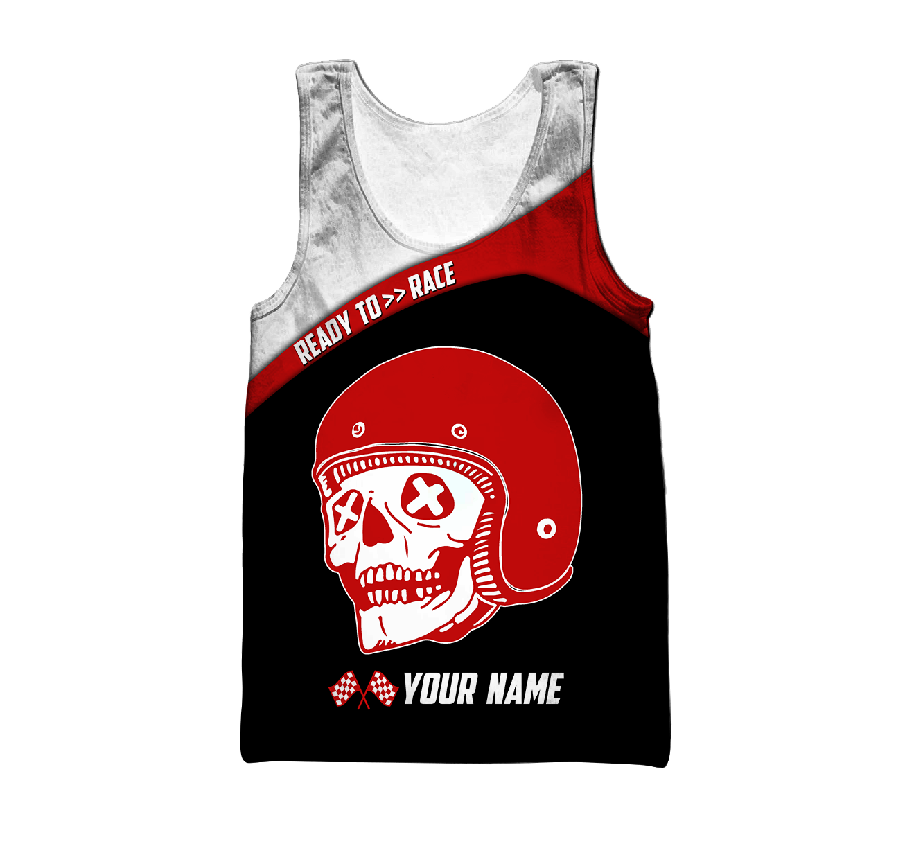 Personalized Name Motorcycle Racing 3D All Over Printed Unisex Shirts Red Skull
