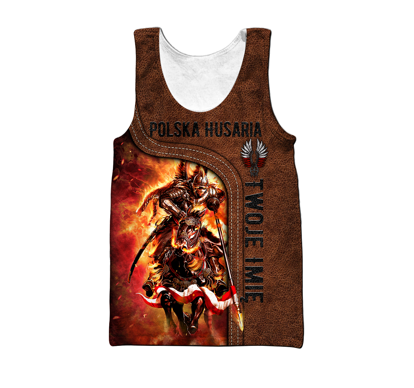 Premium Winged Hussars Leather Pattern Custom name 3D Printed Shirts