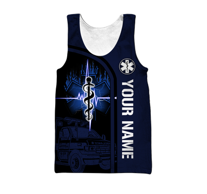 Premium Customized Name n Flag 3D All Over Printed Unisex Shirts For EMS Worker