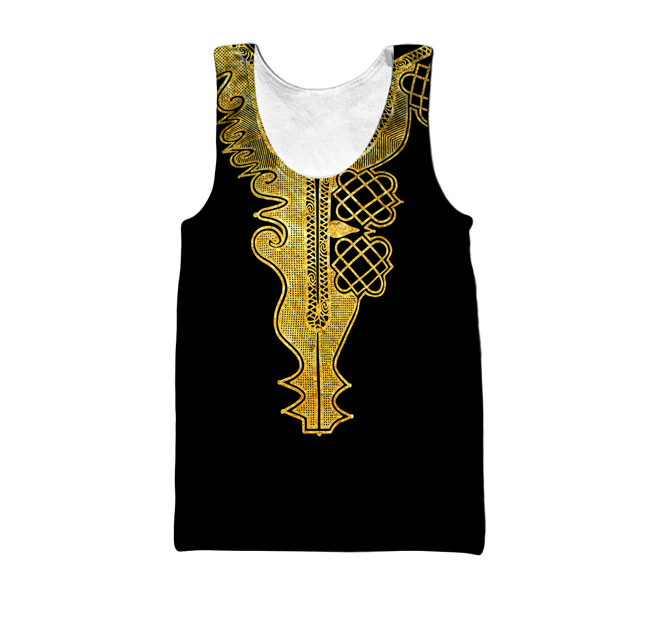 African Golden Dashiki Pattern 3D Over Printed Unisex Deluxe Hoodie ML