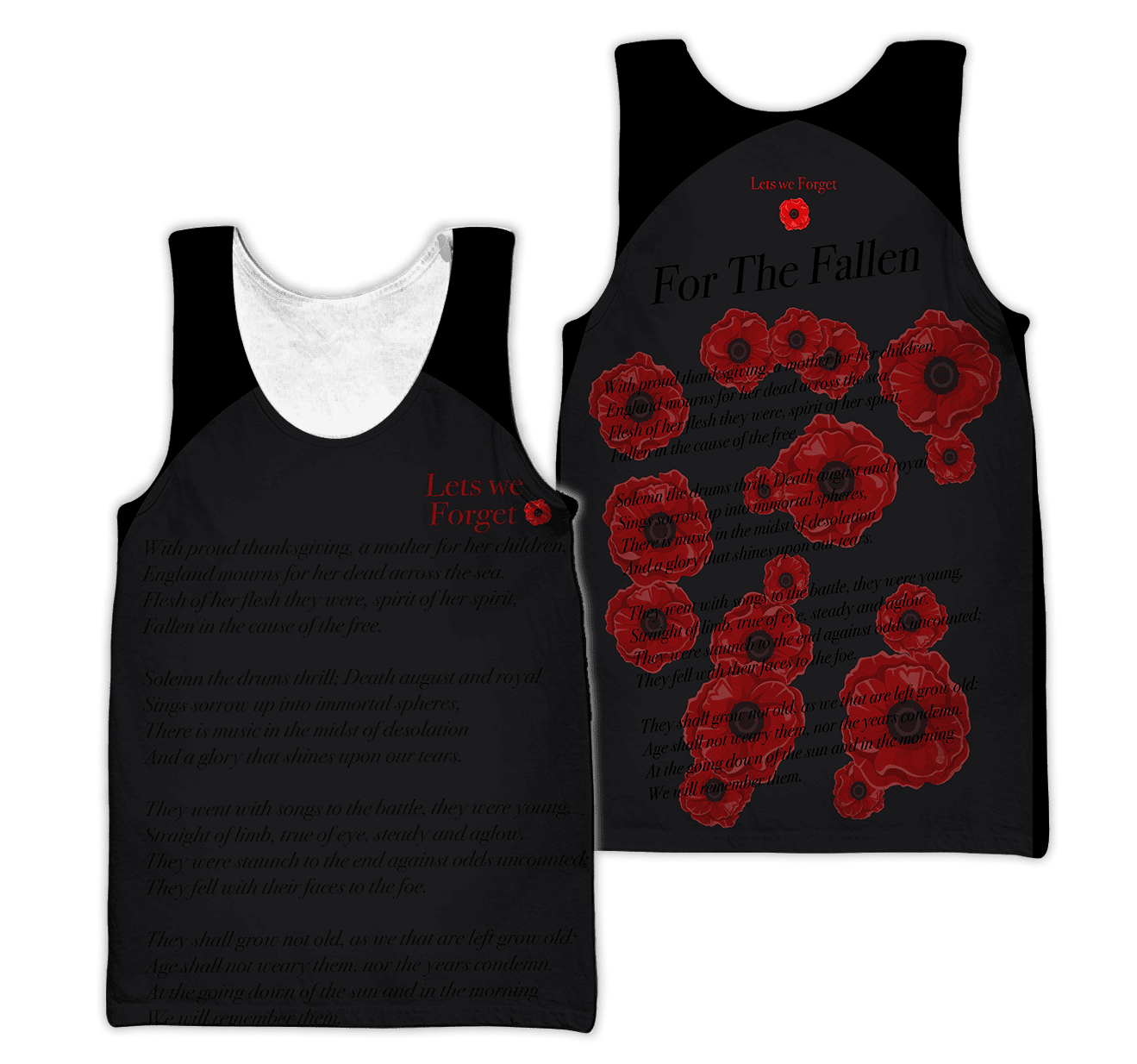 Remembrance Day Lest We Forget 3D All Over Printed Unisex Shirts