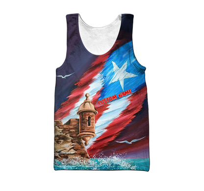Custom Name Great Waves Puerto Rico Hoodie For Men And Women MH15032101