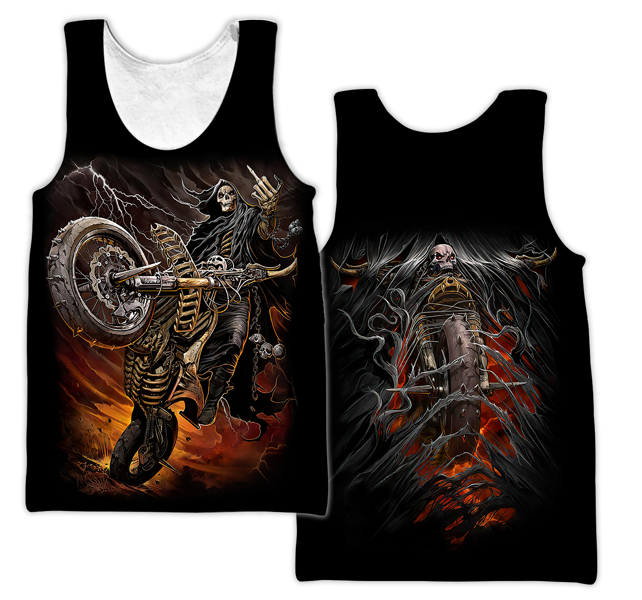 Fire Biker Skull Hoodie For Men And Women TNA13032108