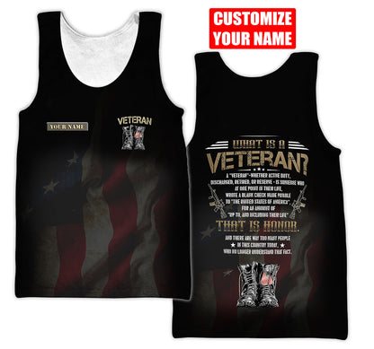Custom Name US Veteran 3D All Over Printed Unisex Shirts