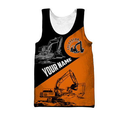 Personalized Excavator Hoodie 3D All Over Printed Unisex Shirts
