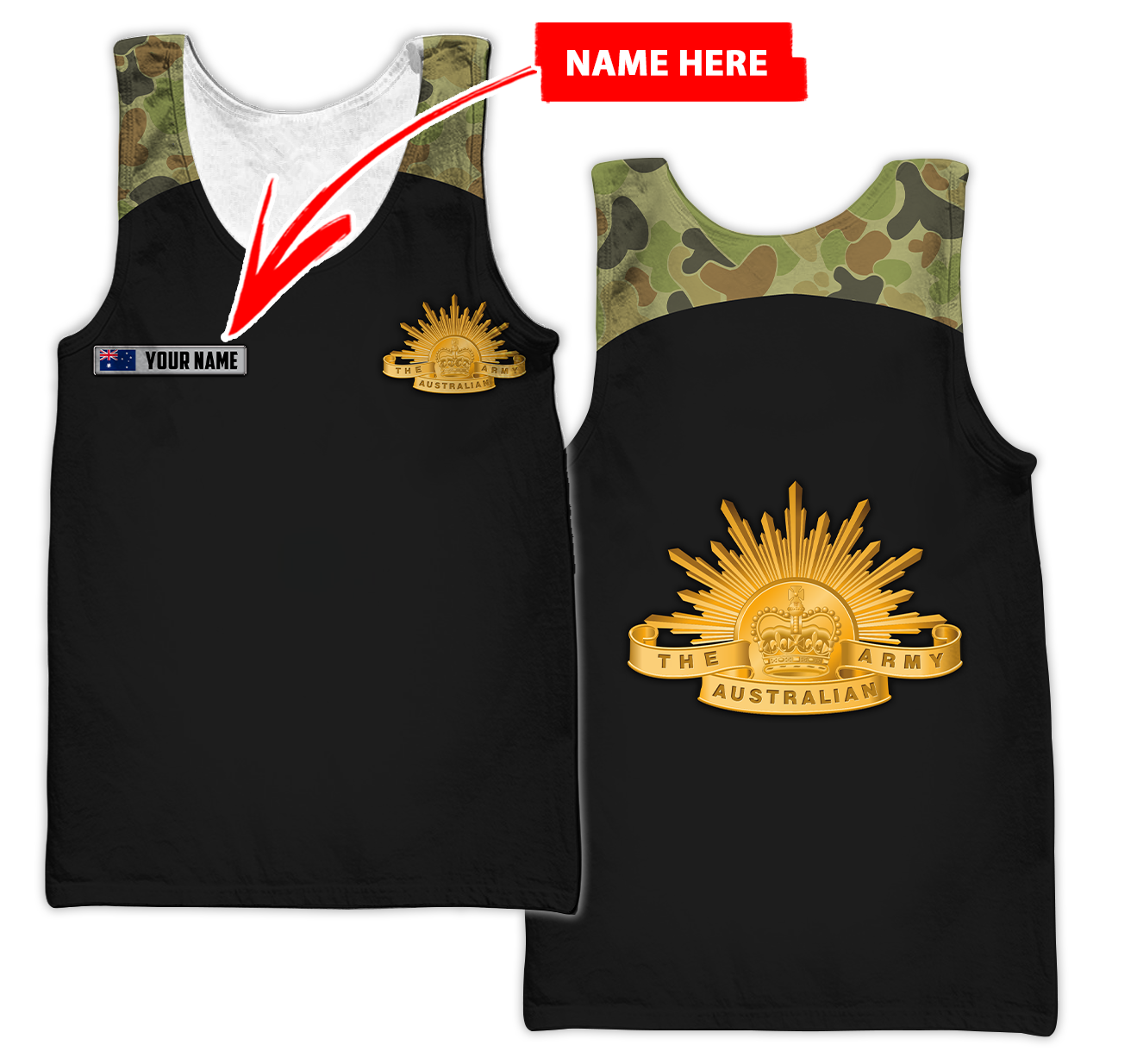 Personalized Australian Army 3D Printed Unisex Shirts TN PD29032102