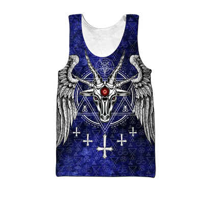 3D All Over Printed Satanic Blue Unisex Shirts XT