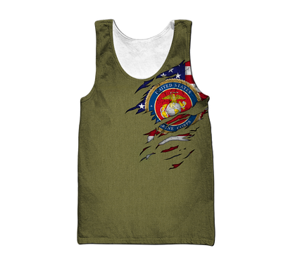 Custom name Soldier US Marine Corps 3d all over printed shirt hoodie MH06072107