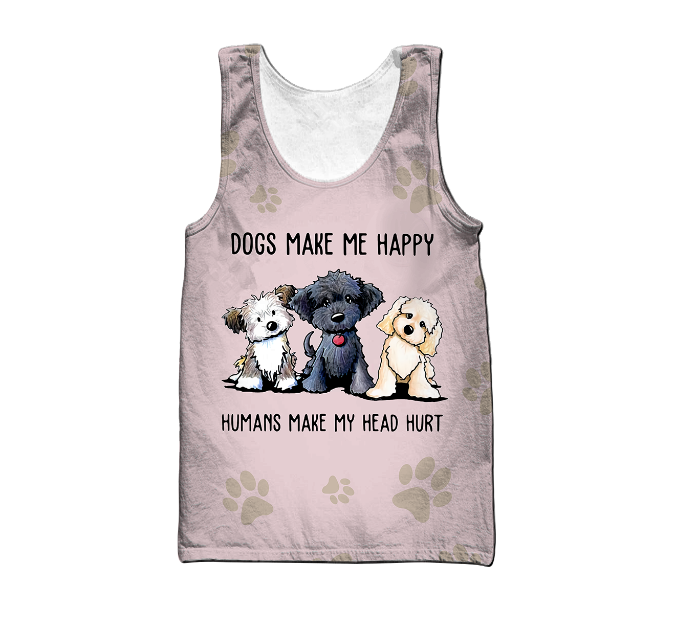3D All Over Printed Dog Make Me Happy Unisex Shirts XT
