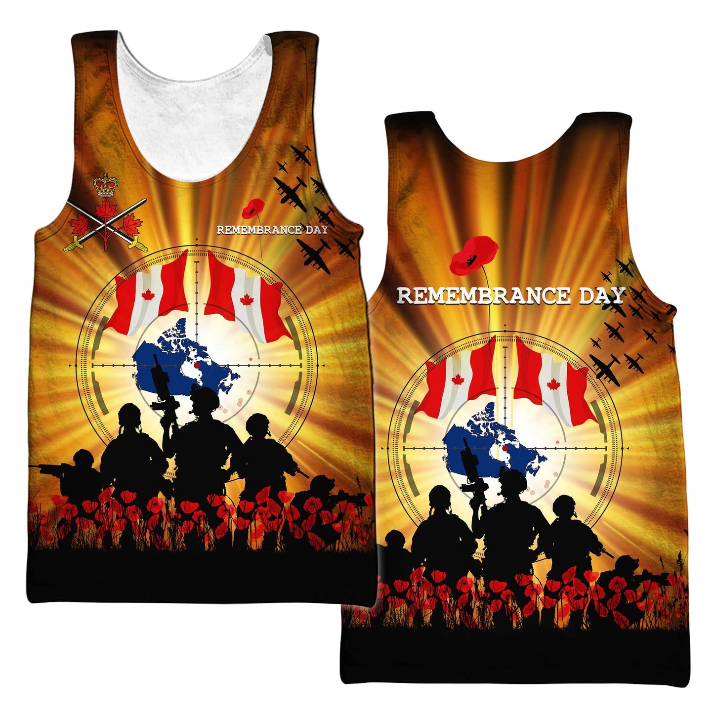 Canada Remembrance Day 3D Printed Shirts Pi01042104