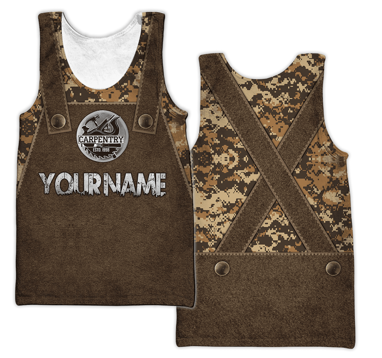 Premium Custome Name Carpenter 3D All Over Printed Unisex Shirts