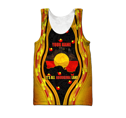 Custom name Proud to be Aboriginal Golden style 3d printed shirts