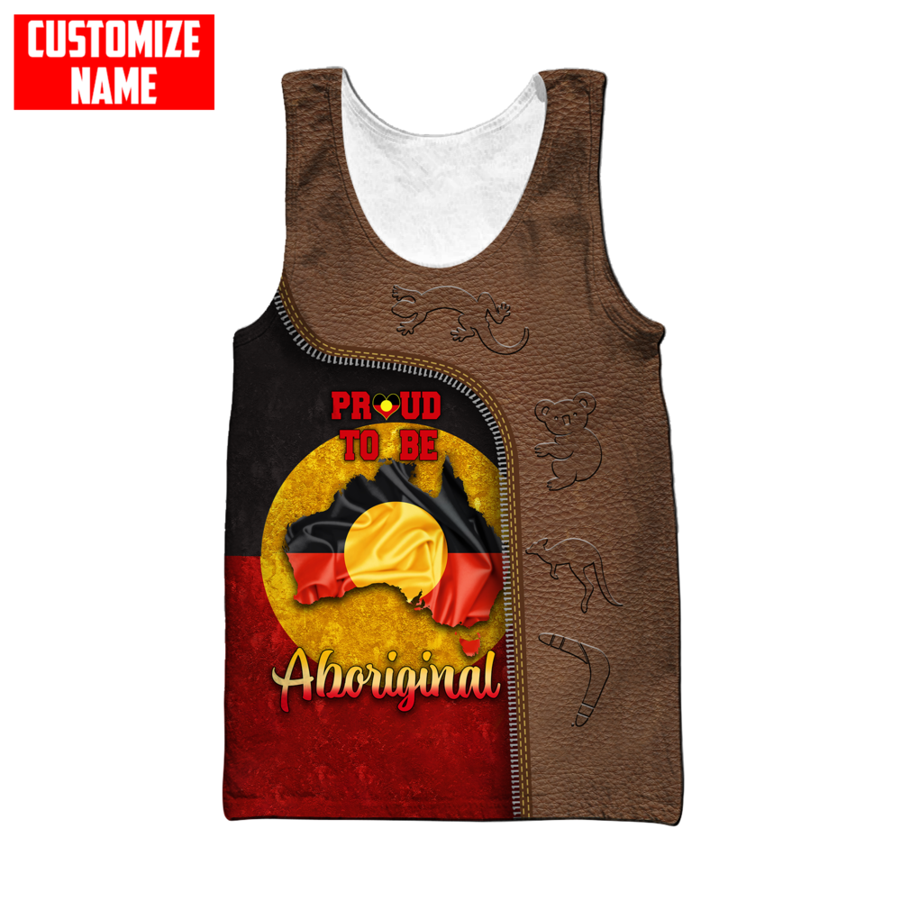 Totem Pattern Proud to be Aboriginal Flag 3D design printed summer shirts