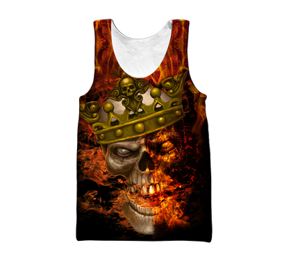 Customize Name King Fire Skull Hoodie For Men And Women DA08062104