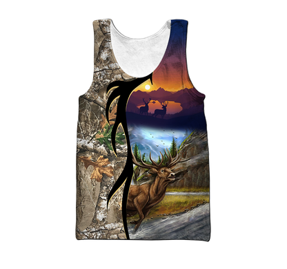 Deer Hunting 3D Over Printed Unisex Deluxe Hoodie ML