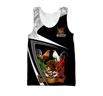 Personalized Name Rooster Mexico 3D All Over Printed Hoodie