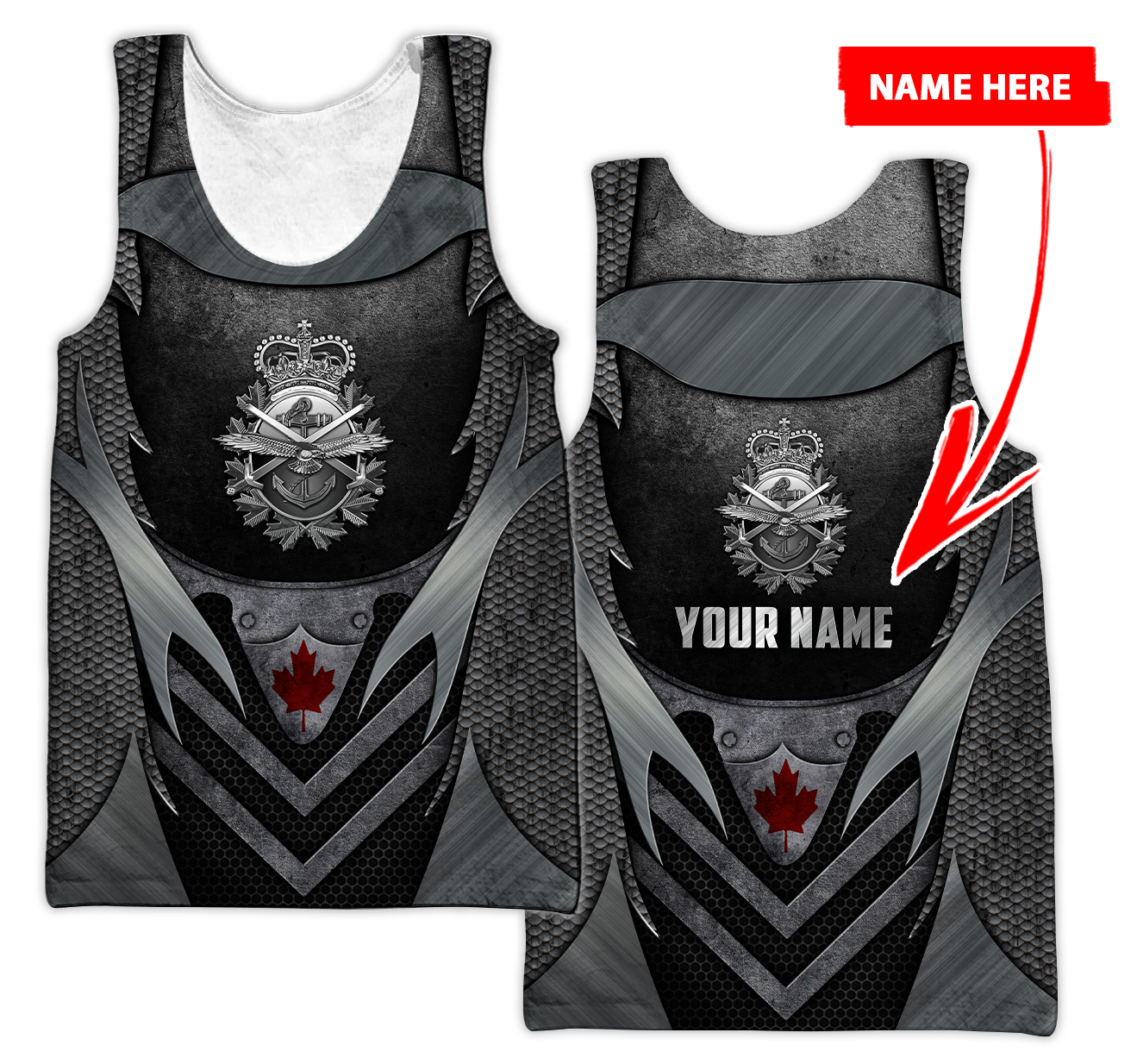 Custom Name XT Canadian Armed Forces 3D Printed Clothes PD16042103