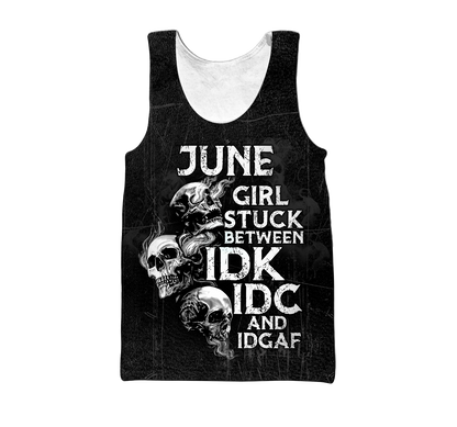 Customize Name June Girl Skull Hoodie For Men And Women TNA26042101.S1