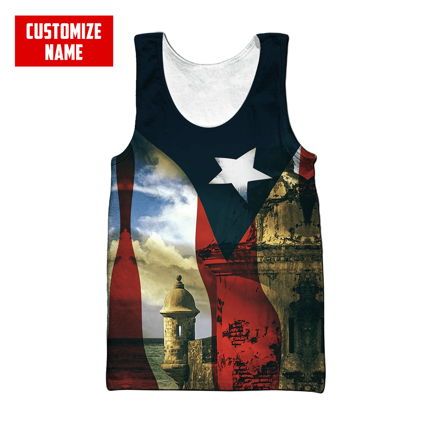 Customize Name Puerto Rico 3D All Over Printed Unisex Shirts