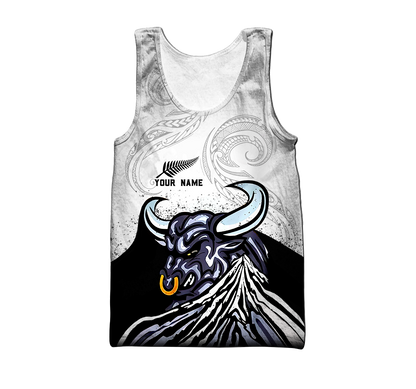 Personalized Name Bull Riding 3D All Over Printed Unisex Shirts Maori Pattern