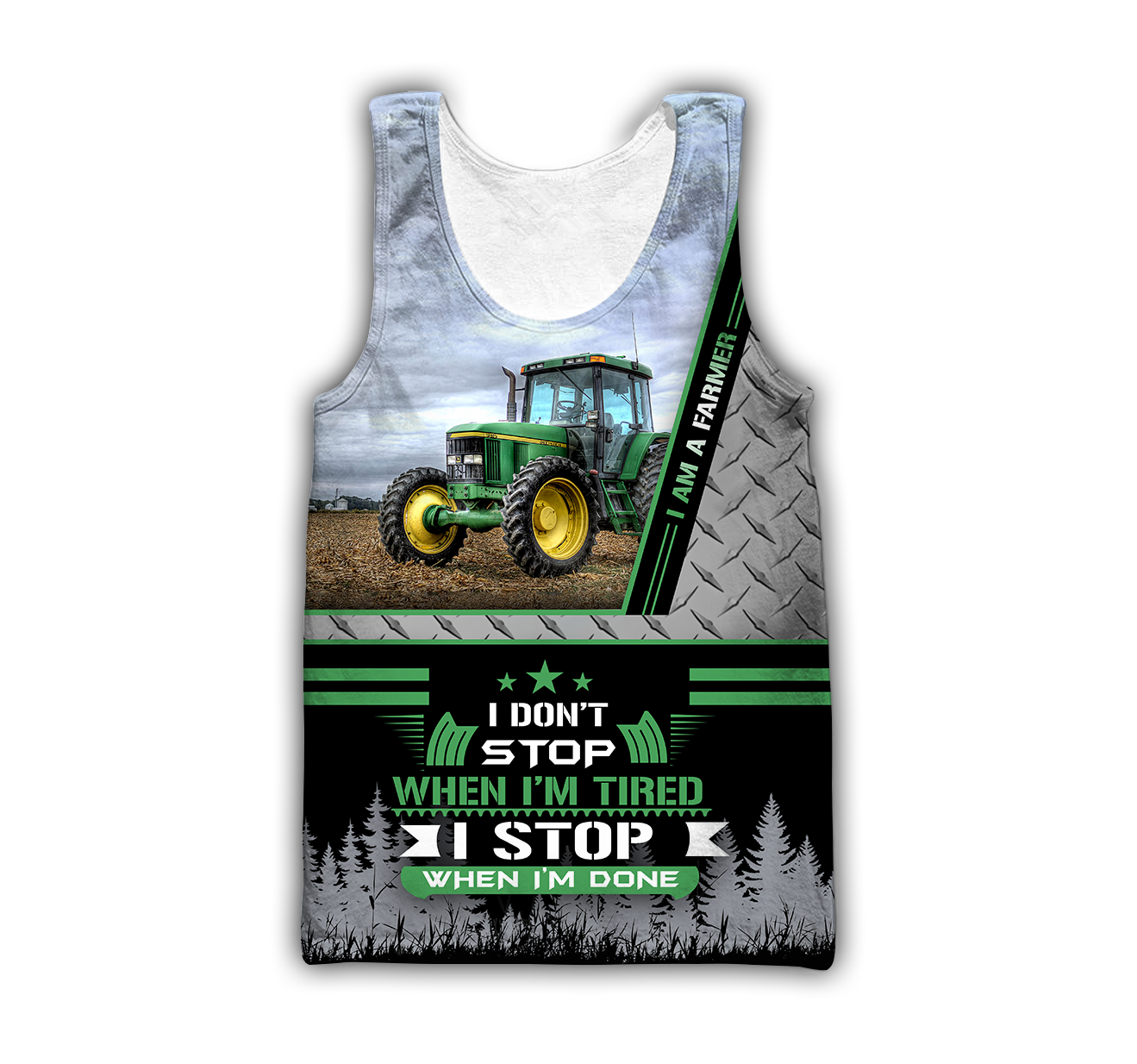 3D All Over Printed Tractor  Green Unisex Shirts Custom Name XT NTN20022104