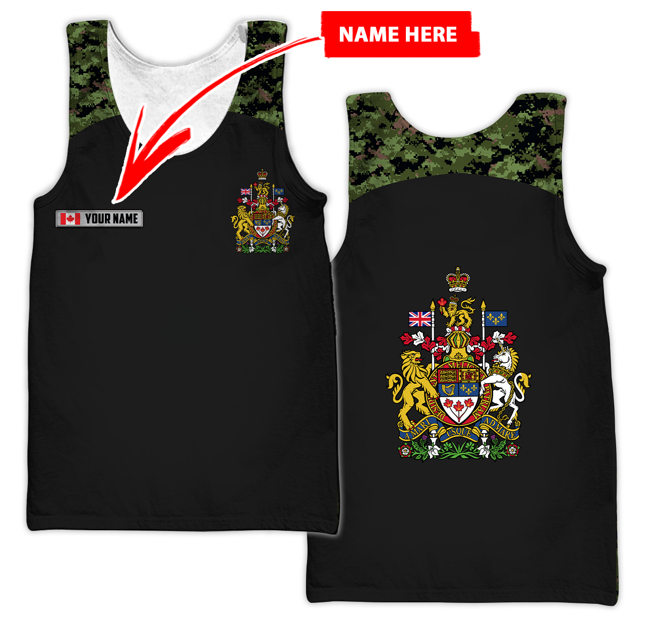Personalized Name XT Canada Coat of Arms 3D All Clothes PD16032103