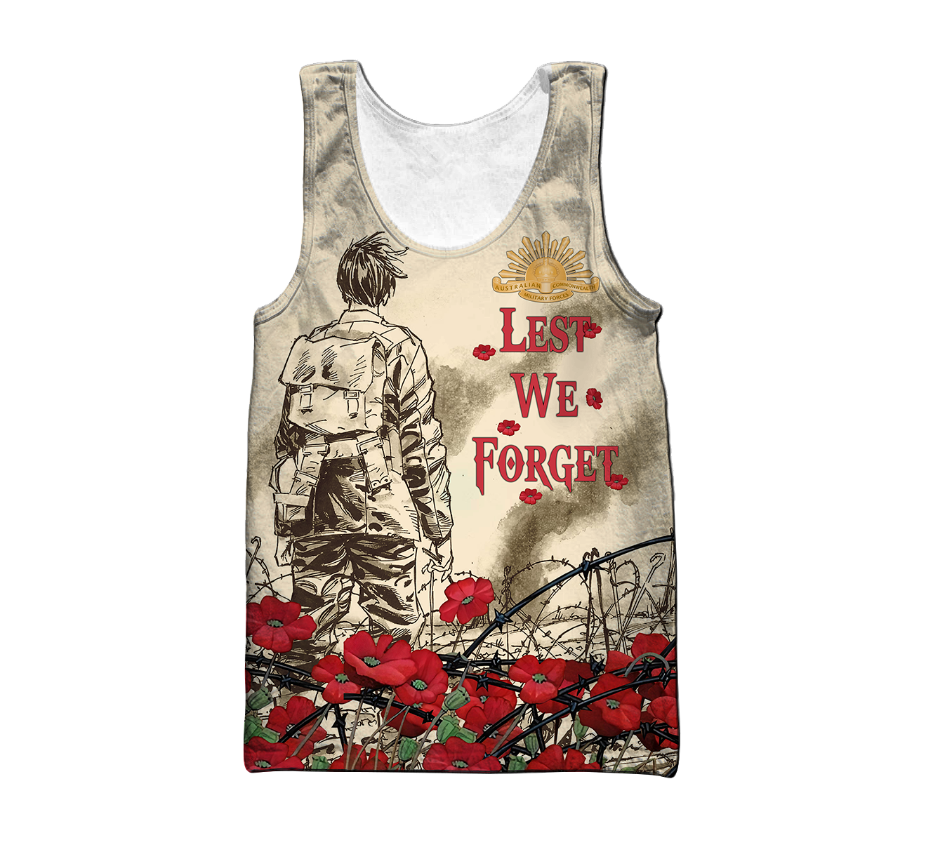 Premium Unisex Hoodie Poppy Flower Lest We Forget Anzac Day ML