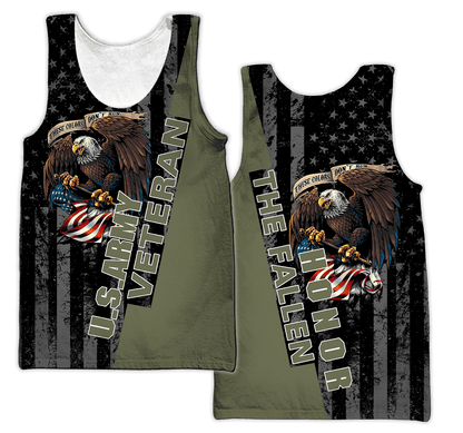 Custom name US Army Veteran Honor the fallen 3d printed shirts Proud Military DD19052110