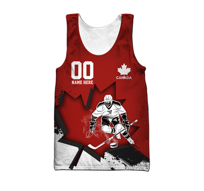 3D All Over Printed Hockey Canada Unisex Shirts Custom Name Custom number XT TNA11032101