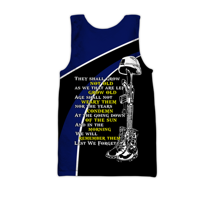 The ode fern-wattle Australia and Kiwi Veteran blue 3D print shirts