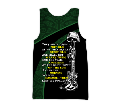 The ode Australia and Kiwi Veteran green 3D print shirts